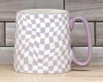 10 Strawberry Street Bella Mug, Purple Checks, Set of 4