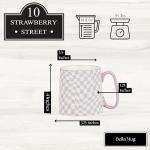 10 Strawberry Street Bella Mug, Purple Checks, Set of 4