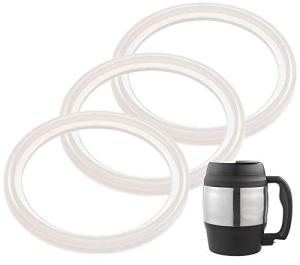 IMPRESA Insulated Coffee Mug O-Rings Replacement - 3-Pack Clear White - Compatible with Bubba 52 Oz Classic Insulated Desk Cup - Silicone Gaskets BPA & Phthalate Free
