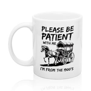 XQLZY Please Be Patient Mug, Funny Office Tea Cup, Retro Times Birthday Gifts for History Lovers, Retirement New Job Gifts for Her His Colleagues Work Friends Employees BBF