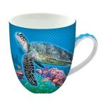 Animug Sea Turtle Coffee Mug from Deluxebase. 15 Fl Oz Animal Print Ceramic Mug. Dishwasher Safe Turtle Cup with Handle. Attractive Novelty Coffee Mugs. Funny Mugs and Cute Gifts for Kids and Adults