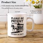 XQLZY Please Be Patient Mug, Funny Office Tea Cup, Retro Times Birthday Gifts for History Lovers, Retirement New Job Gifts for Her His Colleagues Work Friends Employees BBF