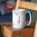 Custom Name Dragonfly Coffee Mug, Customized Animal Themed Accent Cup, Personalized Lavender Floral Full Wrap Mug, Dragonfly With Flower Ceramic Cup 11oz 15oz, Gift For Girls, 1pcs