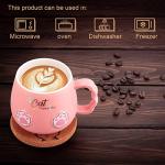 Bgbg Cute Cat Mug, Novelty Ceramic Coffee Tea Milk Cup with Lovely Kitty Lid, Kawaii Claw Spoon, Anime Coaster, Novelty Things Birthday Christmas Gift for Cat Lovers Women Her, 14 oz, Pink
