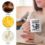 XQLZY Please Be Patient Mug, Funny Office Tea Cup, Retro Times Birthday Gifts for History Lovers, Retirement New Job Gifts for Her His Colleagues Work Friends Employees BBF