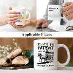 XQLZY Please Be Patient Mug, Funny Office Tea Cup, Retro Times Birthday Gifts for History Lovers, Retirement New Job Gifts for Her His Colleagues Work Friends Employees BBF