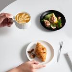 JinGlory Rock Texture Embossed Ceramic Coffee Set Tea Set,Cappuccino Espresso,Novelty Ceramic cup and Saucer for Friends/Women/Men/Mother/Father,6 oz,White