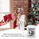 XQLZY Please Be Patient Mug, Funny Office Tea Cup, Retro Times Birthday Gifts for History Lovers, Retirement New Job Gifts for Her His Colleagues Work Friends Employees BBF