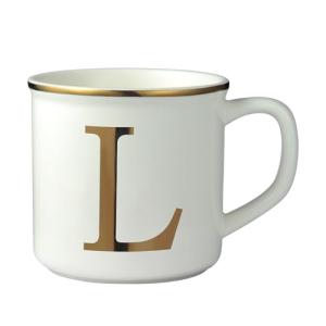 Miicol Ceramic Coffee Mug 16 oz, Monogram Coffee Cup, Golden Initial Tea Mug, Personalized Tea Cup, Unique Gift, Large Mug for Home, Office, Letter L