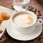 ionEgg Porcelain Coffee Cup with Saucer 220ml/7.3oz for Cappuccino, Latte, and Tea, Elegant White