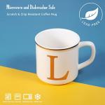 Miicol Ceramic Coffee Mug 16 oz, Monogram Coffee Cup, Golden Initial Tea Mug, Personalized Tea Cup, Unique Gift, Large Mug for Home, Office, Letter L