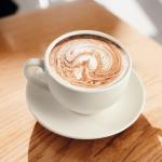 ionEgg Porcelain Coffee Cup with Saucer 220ml/7.3oz for Cappuccino, Latte, and Tea, Elegant White