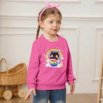 Girls Fall Pullover Hoodies Long Sleeve Sweatshirt Black Cat Bubble Tea Cup Hot Pink Trendy Kids Daily Attire