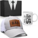 Maxdot 3 Pcs Father's Day Gifts for Dad from Daughter, Dad Trucker Hat 11oz Funny Coffee Mug and Gift Box for Birthday(Funny Style,Grey)