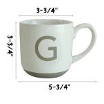 COLLECTIVE HOME - Ceramic Mug, Uppercase Letter Design, Matte Sandstone Texture, Minimalist and Stylish, 15oz, Perfect for Personalized Gifts (G)