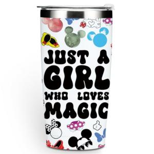 Inspired Cartoon Mouse Tumbler, Magic Mouse Lovers Coffee Mug Animal Lovers Mouse Themed Gifts for Women Girls Friends Friendship Birthday Christmas 20 oz Stainless Steel Travel Thermos Insulated Cup