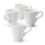 Portmeirion Sophie Conran White Mugs | Set of 4 | 12.5 Ounce Mugs for Coffee, Tea, and Hot Cocoa | Made from Fine Porcelain | Microwave and Dishwasher Safe