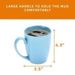 Bruntmor Ceramic Coffee Mug Set of 6 - Unique Tea and Coffee Mug Set - Microwavable, Dishwasher Safe - Bulk Mugs - Blue