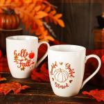 Thanksgiving Pumpkin Coffee Mugs - Set of 4
