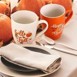 Thanksgiving Pumpkin Coffee Mugs - Set of 4