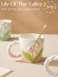 Cute Floral Ceramic Coffee Mugs with Handle