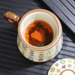 Retro Porcelain Tea Cup with Infuser and Lid