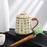 Retro Porcelain Tea Cup with Infuser and Lid