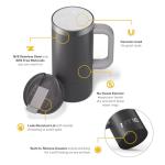 16oz Insulated Travel Mug with Handle - Graphite