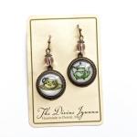 Green Teapot and Teacup Dangle Earrings