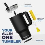 16 oz Stainless Steel Travel Tumbler with Straw