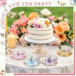 24 Floral Disposable Tea Cups with Plates