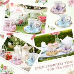 24 Floral Disposable Tea Cups with Plates