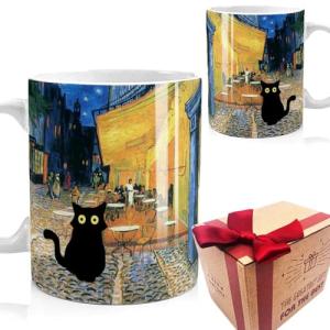 Funny Cat Coffee Mug for Art Lovers