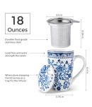 AmorArc 18 Oz Porcelain Tea Mug with Infuser