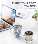 AmorArc 18 Oz Porcelain Tea Mug with Infuser