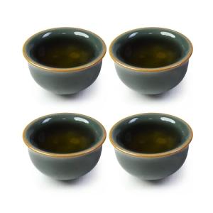 Mini Porcelain Teacup Set of 4 Green