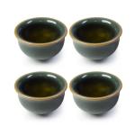 Mini Porcelain Teacup Set of 4 Green