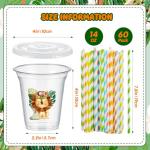 Jungle Safari Animal Disposable Cups with Lids
