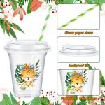 Jungle Safari Animal Disposable Cups with Lids