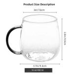 Clear Glass Coffee Mug with Handle - 16 oz