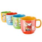 Snoopy Stackable Stoneware Mugs with Metal Rack