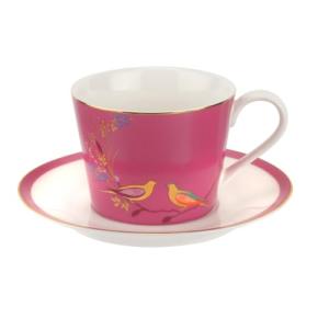 Sara Miller Chelsea 8oz Pink Porcelain Tea Cup Set