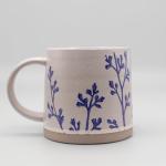 Handmade Ceramic Coffee Mug, 16 oz Coffee Cup, 450 ml | Heavy Mug Ideal for Green Tea or Coffee| Large Coffee Mug | Hand Painted Floral Design Pottery Mug | Cute Coffee Mugs for Women | Latte Mugs