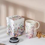 Ceramic Travel Mug with Flower Design 17oz