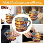 3D Painted Book Coffee Mug for Readers