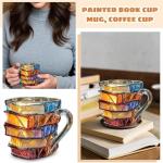 3D Painted Book Coffee Mug for Readers