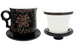 Porcelain Tea Cup Set with Infuser and Saucer