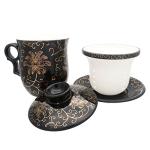Porcelain Tea Cup Set with Infuser and Saucer
