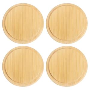 4 Pack Bamboo Cup Lids for Tea and Coffee