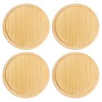 4 Pack Bamboo Cup Lids for Tea and Coffee